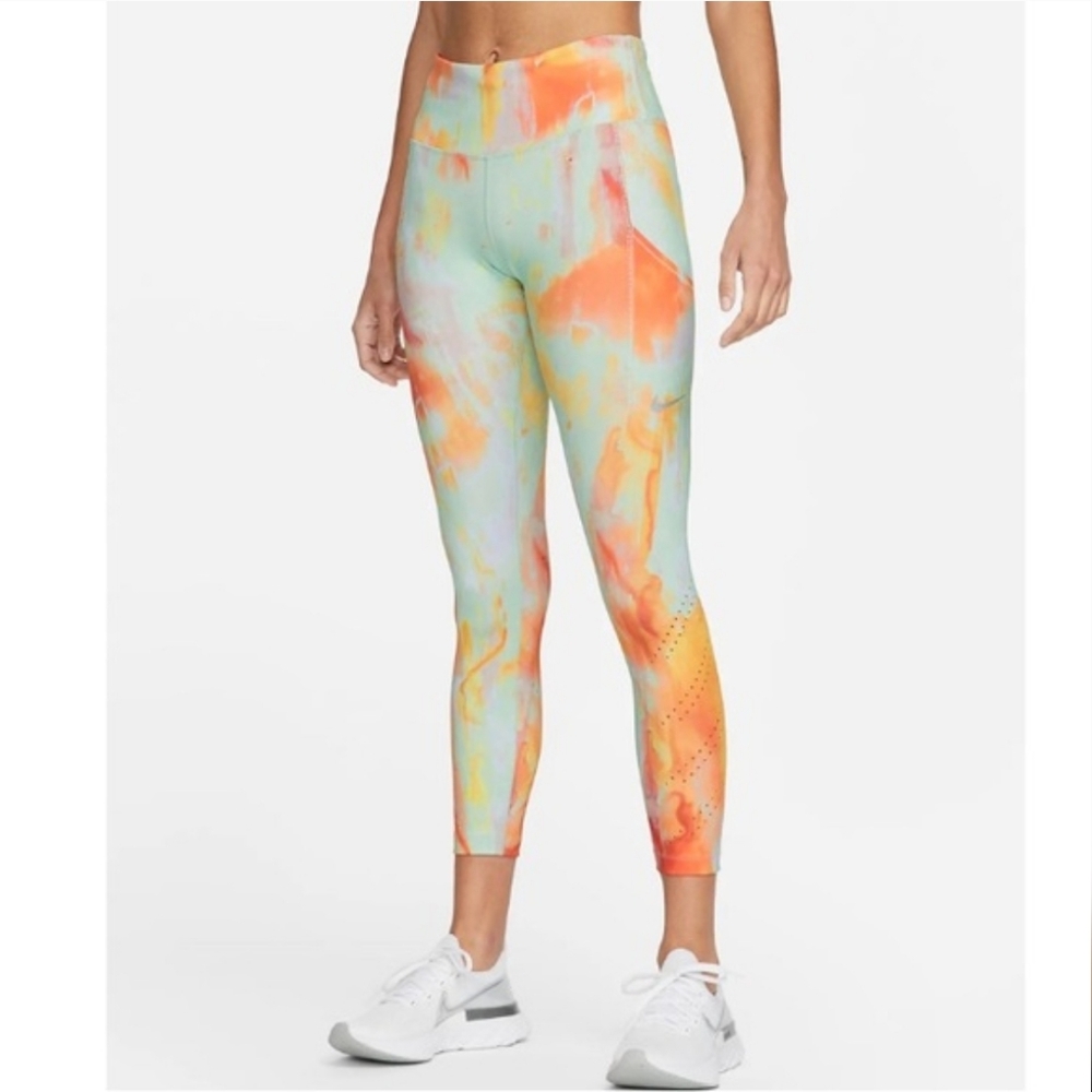 Nike | Epic Luxe 7/8 Leggings | Mint and Orange | Size XS | NWT